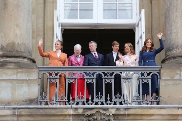26-05-2025 Copenhagen Prince Vincent and Princess Josephine and King Frederik and Queen Mary and Queen Margrethe and Princess Isabella celebrating the King his 57th birthday on the balcony of Frederik VIII palace in Copenhagen. Â  Copyright: xPPEx