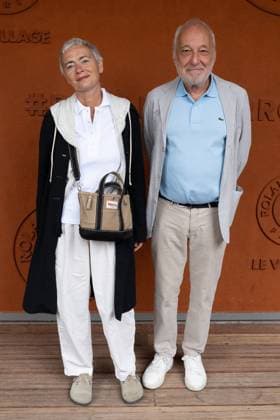 French Open - Vips At The Village - Day 3 Alexia Trouillard Stresi and François Berleand take a pose at Roland Garros for the French open on May 27, 2025, in Paris, France. Photo by Laurent Zabulon ABACAPRESS.COM Paris France  Copyright: xZabulonxLaurent ABACAx