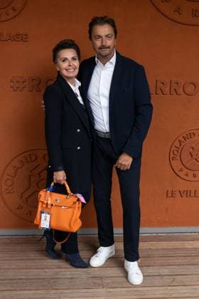 French Open - Vips At The Village - Day 3 Henri Leconte and Maria Dowlatshahi take a pose at Roland Garros for the French open on May 27, 2025, in Paris, France. Photo by Laurent Zabulon ABACAPRESS.COM Paris France  Copyright: xZabulonxLaurent ABACAx