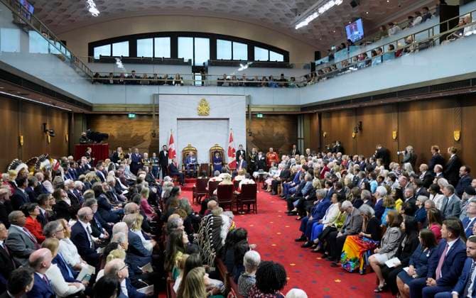 May 27, 2025, Ottawa, On, Canada: King Charles delivers the speech from the throne in the Senate in Ottawa on Tuesday, May 27, 2025. Ottawa Canada  - ZUMAc35_ 20250527_zaf_c35_070 Copyright: xAdrianxWyldx