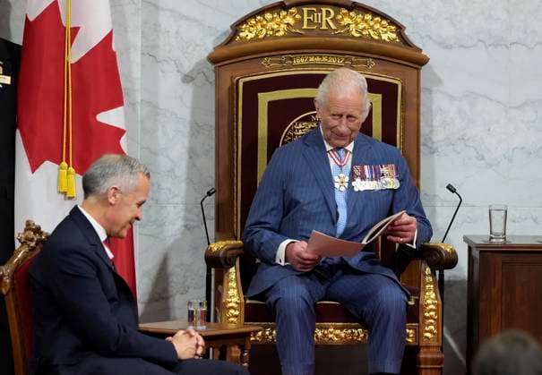 May 27, 2025, Ottawa, On, Canada: King Charles delivers the speech from the throne in the Senate in Ottawa on Tuesday, May 27, 2025. Ottawa Canada  - ZUMAc35_ 20250527_zaf_c35_107 Copyright: xAdrianxWyldx