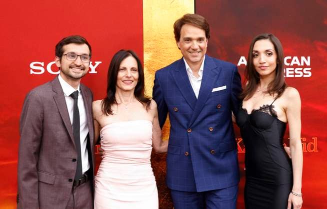Ralph Macchio and family members arrive on the red carpet at the Karate Kid: Legends Premiere at SVA Theater on Tuesday, May 27, 2025 in New York City.  NYP20250527205 JohnxAngelillo