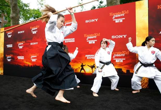 Martial Arts demonstrators perform on the red carpet at the Karate Kid: Legends Premiere at SVA Theater on Tuesday, May 27, 2025 in New York City.  NYP20250527228 JohnxAngelillo