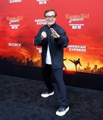 Jackie Chan arrives on the red carpet at the Karate Kid: Legends Premiere at SVA Theater on Tuesday, May 27, 2025 in New York City.  NYP20250527229 JohnxAngelillo