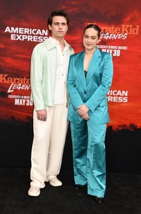 NEW YORK, NY- MAY 27: Tanner Buchanan and Mary Mouser at The NY World Premiere of Karate Kid: Legends on May 27, 2025 in New York City. Copyright: xMediaPunchx