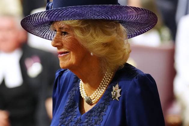May 27, 2025, Ottawa, On, Canada: Queen Camilla is shown ahead of King Charles delivering the speech from the throne in the Senate in Ottawa on Tuesday, May 27, 2025. Ottawa Canada  - ZUMAc35_ 20250527_zaf_c35_260 Copyright: xChrisxYoungx