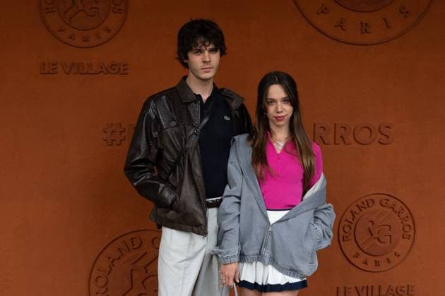 French Open - Vips At The Village Kim Higelin and Tanguy De Rotschild take a pose at Roland Garros for the French open on May 27, 2025, in Paris, France. Photo by Laurent Zabulon ABACAPRESS.COM Paris France  Copyright: xZabulonxLaurent ABACAx