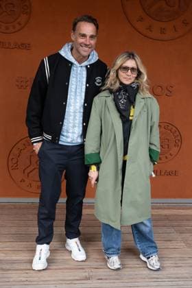 French Open - Vips At The Village Ludovic Deroin and Coralie Biolay take a pose at Roland Garros for the French open on May 27, 2025, in Paris, France. Photo by Laurent Zabulon ABACAPRESS.COM Paris France  Copyright: xZabulonxLaurent ABACAx