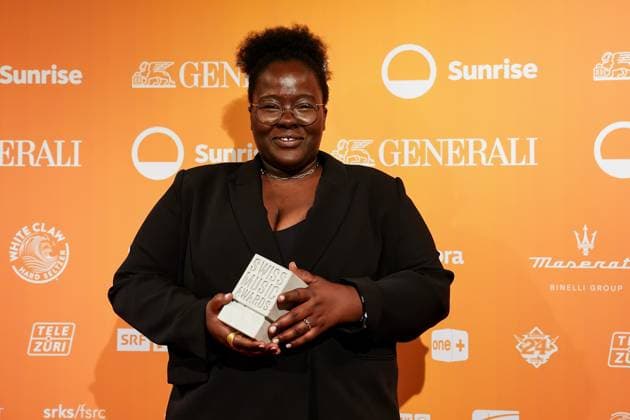 Zurich, Switzerland, May 28th 2025: Singer Nnavy poses for a photo after winning Best Act Romandie during the Swiss Music Awards 2025 at Hallenstadion in Zurich, Switzerland. (Daniela Porcelli SPP) Copyright: xDanielaxPorcellix xSPPx spp-en-DaPoSp-20250528-DP106028