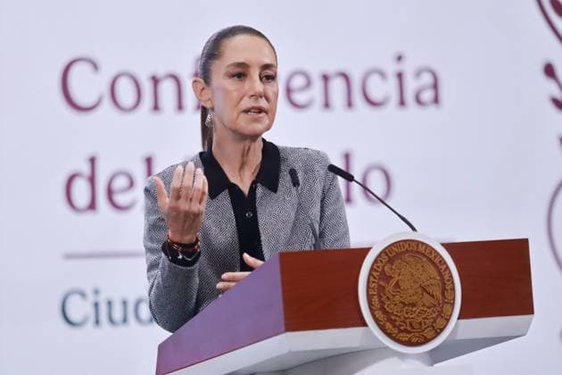 Mexico™s President Claudia Sheinbaum Holds Briefing Mexican President Claudia Sheinbaum Pardo speaks during a briefing where she explained the use of the six ballots for the election of judges, ministers, and magistrates that the Mexican citizens will elect. at the National Palace on May 28, 2025, in Mexico City, Mexico. Mexico City CDMX Mexico Copyright: xCarlosxSantiagox