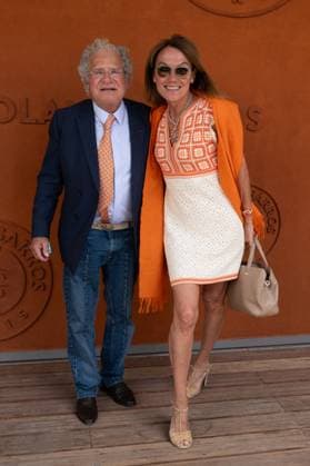 French Open Vips At The Village LZ Laurent Dassault and a guest take a pose at Roland Garros for the French open on May 29, 2025, in Paris, France. Photo by Laurent Zabulon ABACAPRESS.COM  Copyright: xZabulonxLaurent ABACAx