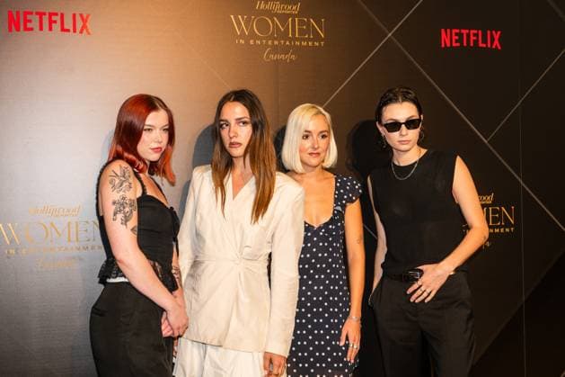 May 29, 2025, Toronto, On, Canada: Members of Toronto band The Beaches , Eliza Enman-McDaniel, Jordan Miller, Kylie Miller, and Leandra Earl, are pictured at The Hollywood Reporter Women In Entertainment Canada Tribute Awards at The Ritz-Carlton Hotel in Toronto, on Thursday, May 29, 2025. Toronto Canada  - ZUMAc35_ 20250529_zaf_c35_105 Copyright: xLauraxProctorx