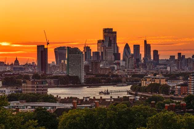 View from Greenwich Park on the skyline von London, England Copyright: MarkusxLange 1160-5574