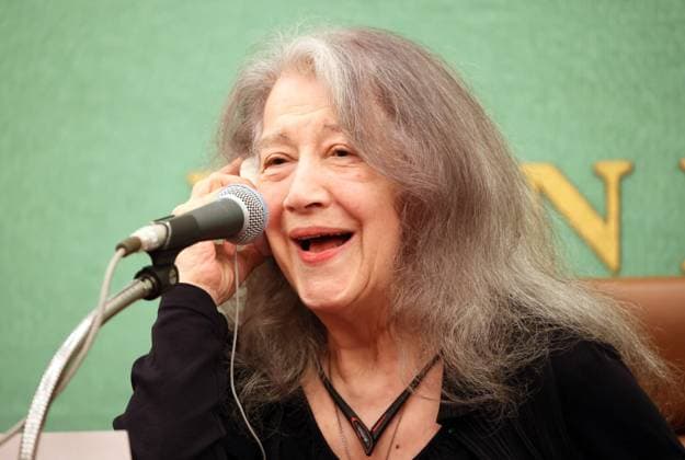 May 30, 2025, Tokyo, Japan - Legendary Argentine pianist Martha Argerich speaks at the Japan National Press Club in Tokyo on Friday, May 30, 2025 after she finished the 25th anniversary of Argerich s music festival in Beppu, Japan s southern island of Kyushu. Argerich, president of the music festival, performed with Japan s Noh actor Bunzo Otsuki, Japan s living national treasure while her daughter Stephanie made a film for their collaborated performance. (photo by Yoshio Tsunoda AFLO)  , aflo_292388387.jpg,