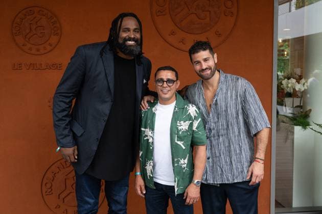 French Open Vips At The Village LZ Ronny Turiaf, Brhim Asloum and attend the Roland Garros 2025 tournament on May 31, 2025 in Paris, France. Photo by Laurent Zabulon ABACAPRESS.COM Paris  Copyright: xZabulonxLaurent ABACAx