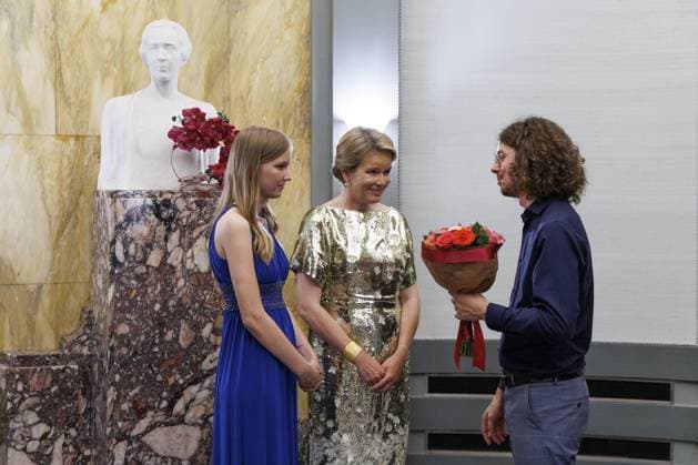 Entertainment Themen der Woche KW22 Entertainment Bilder des Tages Princess Eleonore, Queen Mathilde of Belgium and Valere Burnon pictured during the final of the 21st Queen Elisabeth Piano Competition (05-31 05) at the Brussels Flagey concert hall, Saturday 31 May 2025.  NICOLASxMAETERLINCK 125880657
