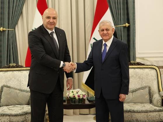 News Themen der Woche KW22 Lebanese President Joseph Aoun meets with Iraqi President Abdul Latif Rashid at the Presidential Palace in Baghdad Lebanese President Joseph Aoun meets with Iraqi President Abdul Latif Rashid at the Presidential Palace in Baghdad, Iraq, June 01, 2025. Photo by Lebanese Presidency Office apaimages Baghdad Baghdad Iraq 010625_Iraq_LPO_00(4) Copyright: xapaimagesxLebanesexPresidencyxOfficex xapaimagesx