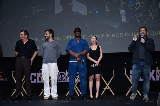 Comic Con Experience Mexico 2025 ˜CCXP™ - Day 2 (L-R) Manuel Garcia-Rulfo, Rupert Friend, Jonathan Bailey, Mahershala Ali, Scarlett Johansson and Gareth Edwards during a conference for the announcement of the film Jurassic World Rebirth as part of the the 2nd edition of Comic Con Experience Mexico 2025 ˜CCXP™ at Centro Banamex. on May 31, 2025 in Mexico City, Mexico. Mexico City CDMX Mexico Copyright: xCarlosxTischlerx