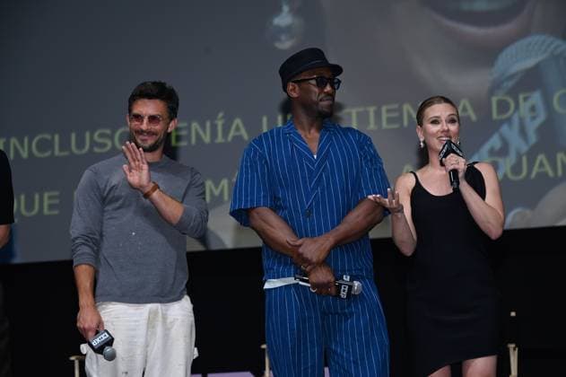 Comic Con Experience Mexico 2025 ˜CCXP™ - Day 2 (L-R) Jonathan Bailey, Mahershala Ali and Scarlett Johansson during a conference for the announcement of the film Jurassic World Rebirth as part of the the 2nd edition of Comic Con Experience Mexico 2025 ˜CCXP™ at Centro Banamex. on May 31, 2025 in Mexico City, Mexico. Mexico City CDMX Mexico Copyright: xCarlosxTischlerx