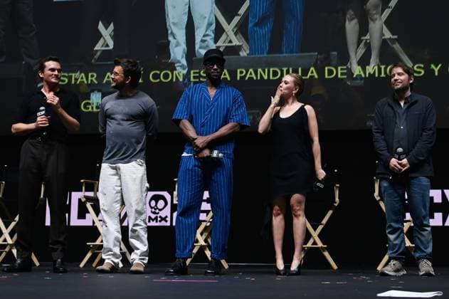 Comic Con Experience Mexico 2025 ˜CCXP™ - Day 2 (L-R) Rupert Friend, Jonathan Bailey, Mahershala Ali, Scarlett Johansson and Gareth Edwards during a conference for the announcement of the film Jurassic World Rebirth as part of the the 2nd edition of Comic Con Experience Mexico 2025 ˜CCXP™ at Centro Banamex. on May 31, 2025 in Mexico City, Mexico. Mexico City CDMX Mexico Copyright: xCarlosxTischlerx
