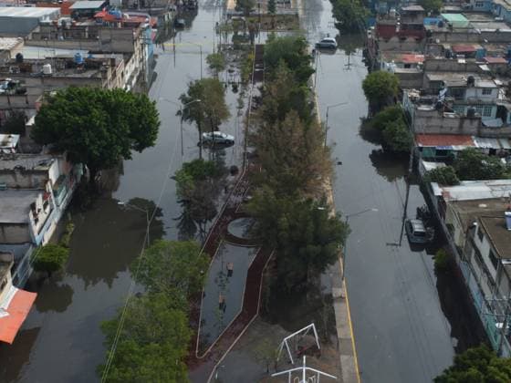 Heavy Rains Hit Mexico Causing Floods Aerial view of flooded streets near the La Colmena pumping plant, on the border between the State of Mexico and Mexico City after the heavy rains that hit Mexico, affecting several municipalities. on June 3, 2025 in Mexico City, Mexico. (Photo by Carlos Santiago Eyepix Group) Copyright: xCarlosxSantiago xEyepixxGroupx CS_03062025_157529