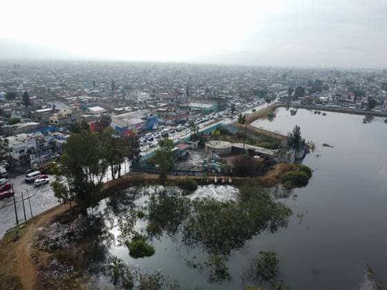Heavy Rains Hit Mexico Causing Floods Aerial view of flooded streets near the La Colmena pumping plant, on the border between the State of Mexico and Mexico City after the heavy rains that hit Mexico, affecting several municipalities. on June 3, 2025 in Mexico City, Mexico. (Photo by Carlos Santiago Eyepix Group) Copyright: xCarlosxSantiago xEyepixxGroupx CS_03062025_157542