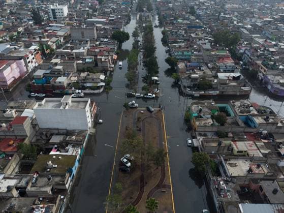 Heavy Rains Hit Mexico Causing Floods Aerial view of flooded streets near the La Colmena pumping plant, on the border between the State of Mexico and Mexico City after the heavy rains that hit Mexico, affecting several municipalities. on June 3, 2025 in Mexico City, Mexico. (Photo by Carlos Santiago Eyepix Group) Copyright: xCarlosxSantiago xEyepixxGroupx CS_03062025_157548