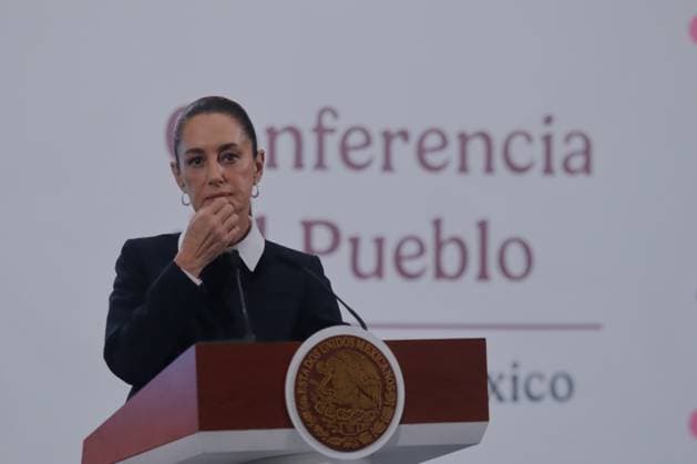 Mexico™s President Claudia Sheinbaum Holds Briefing Mexico s President, Claudia Sheinbaum Pardo, speaks during a briefing conference about the Judicial Branch Election results that gives Hugo Aguilar, who is leading in the polls, as the virtual winner. at the National Palace. on June 4, 2025 in Mexico City, Mexico. (Photo by Carlos Santiago Eyepix Group) Copyright: xCarlosxSantiago xEyepixxGroupx CS_04062025_157591