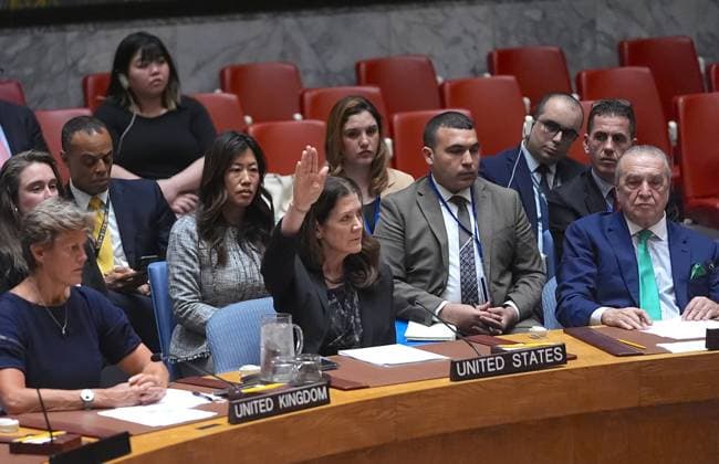 News Themen der Woche KW23 News Bilder des Tages US vetoes a UN Security Council resolution calling for Gaza ceasefire NEW YORK, UNITED STATES - JUNE 04: The United States again vetoes a U.N. Security Council resolution calling an immediate, unconditional and permanent ceasefire between Israel and Hamas on June 04, 2025, in New York City, United States. Selcuk Acar Anadolu New York United States. Editorial use only. Please get in touch for any other usage.  Copyright: x2025xAnadoluxSelcukxAcarx