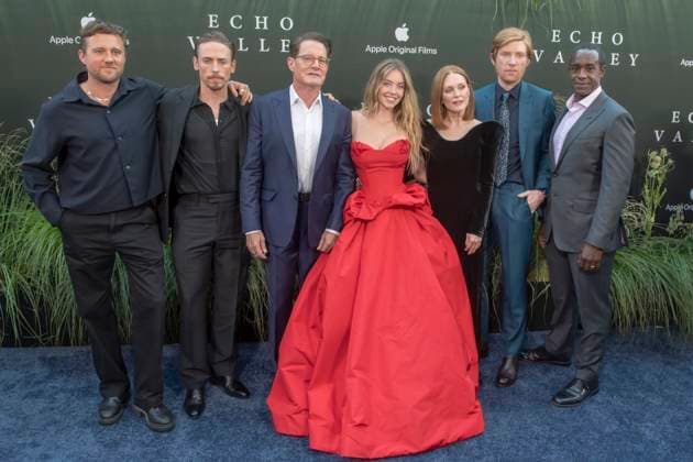 June 4, 2025, New York, United States: (L-R) Michael Pearce, Edmund Donovan, Kyle MacLachlan, Sydney Sweeney, Julianne Moore, Domhnall Gleeson and Albert Jones attend the Echo Valley New York Premiere at AMC Lincoln Square. New York United States - ZUMAs197 20250604_aaa_s197_506 Copyright: xRonxAdarx