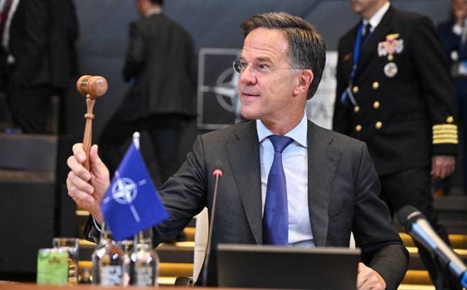 News Themen der Woche KW23 NATO Defense Ministers meeting in Brussels BRUSSELS, BELGIUM - JUNE 05: NATO Secretary General Mark Rutte attends a Defense Ministers meeting at the NATO headquarters, in Brussels, Belgium on June 5, 2025. Dursun Aydemir Anadolu Brussels Belgium. Editorial use only. Please get in touch for any other usage.  Copyright: x2025xAnadoluxDursunxAydemirx