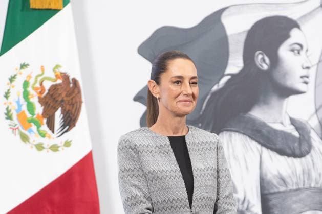 Mexico™s President Claudia Sheinbaum Holds Briefing Mexico s President, Claudia Sheinbaum, during a peres conference, expressed her rejection of the violence of the CNTE teachers as they attempted to enter the Ministry of the Interior. at the National Palace. on June 5, 2025 in Mexico City, Mexico. (Photo by Carlos Santiago Eyepix Group) Copyright: xCarlosxSantiago xEyepixxGroupx CS_05062025_157757