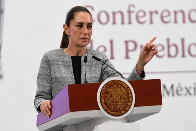 Mexico™s President Claudia Sheinbaum Holds Briefing Mexico s President, Claudia Sheinbaum, during a peres conference, expressed her rejection of the violence of the CNTE teachers as they attempted to enter the Ministry of the Interior. at the National Palace. on June 5, 2025 in Mexico City, Mexico. (Photo by Carlos Santiago Eyepix Group) Copyright: xCarlosxSantiago xEyepixxGroupx CS_05062025_157763