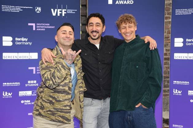 Sammy Amara, Eko Fresh und Tim Bendzko bei der Verleihung von Der Deutsche Entertainment Award am 5.06.2025 im Harbour Club in Koeln Deutscher Entertainment Award 2025 in Koeln