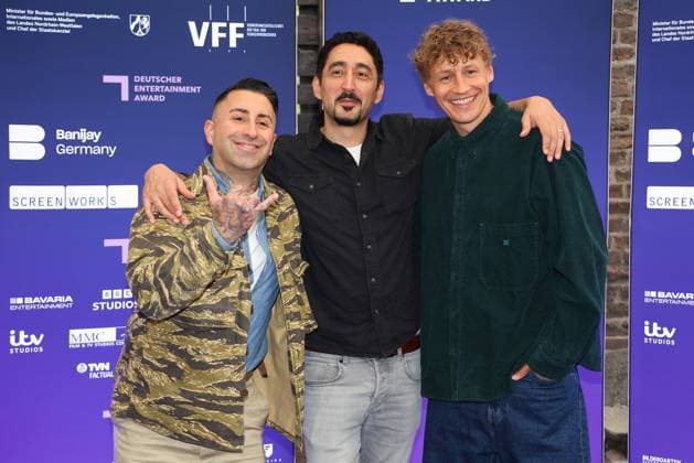 Sammy Amara, Eko Fresh und Tim Bendzko bei der Verleihung von Der Deutsche Entertainment Award am 5.06.2025 im Harbour Club in Koeln Deutscher Entertainment Award 2025 in Koeln