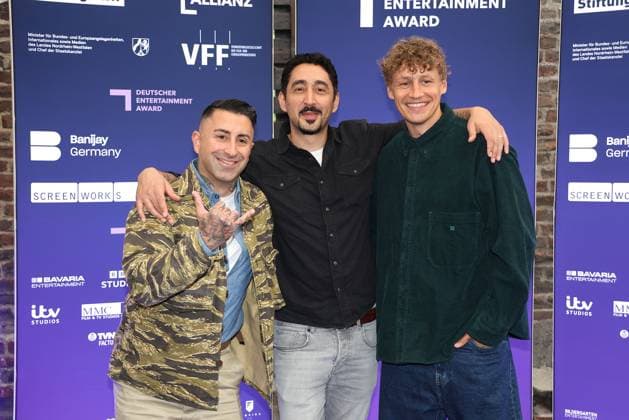 Entertainment Bilder des Tages Sammy Amara, Eko Fresh und Tim Bendzko bei der Verleihung von Der Deutsche Entertainment Award am 5.06.2025 im Harbour Club in Koeln Deutscher Entertainment Award 2025 in Koeln