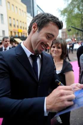 The Back-Up Plan UK Film Premiere ALEX O LOUGHLIN The Back-Up Plan UK Film Premiere, Vue cinema Leicester Square, London, England, UK, 28th April 2010 half length black suit jacket signing autographs profile goatee facial hair CAP IA Ian Allis Great Britain Copyright: xIanxAllis CapitalxPicturesx