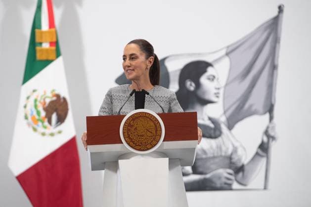 Mexico s President, Claudia Sheinbaum, during a peres conference, expressed her rejection of the violence of the CNTE teachers as they attempted to enter the Ministry of the Interior. at the National Palace. on June 5, 2025 in Mexico City, Mexico. Mexico City Mexico - ZUMAe321 20250605_zia_e321_021 Copyright: xCarlosxSantiagox