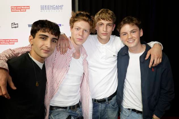 Loran Alhasan, Arsseni Bultmann, Jonathan Kriener und Nico Marischka bei der der Premiere der ZDFneo-Serie Chabos auf dem 11. Seriencamp Festival 2025 im Cinenova Kino. Köln, 05.06.2025
