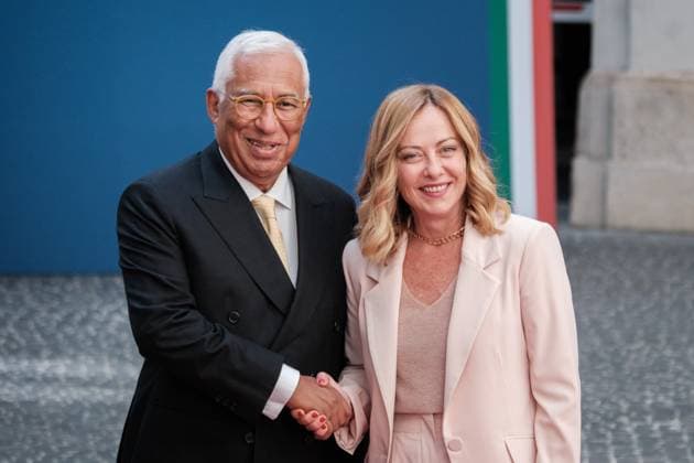 News Themen der Woche KW23 Rome, institutional visit of the President of the European Council Antonio Costa. The President of the Council, Giorgia Meloni meets the President of the European Council, Antonio Costa, at Palazzo Chigi, on June 6, 2025 in Rome, Italy. Copyright: xAndreaxCalandrax
