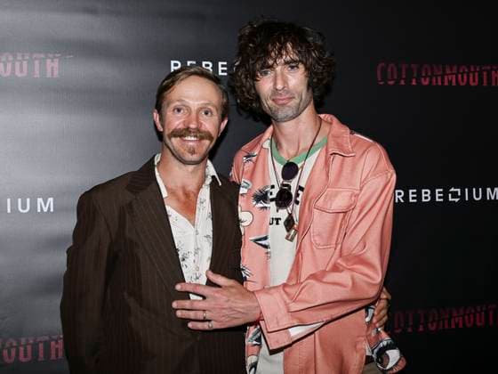 June 7, 2025, West Hollywood, California, USA: Creed Garnick and Tyson Ritter attend the Cottonmouth Los Angeles Premiere. West Hollywood USA - ZUMAb173 20250607_aap_b173_096 Copyright: xBillyxBennightx