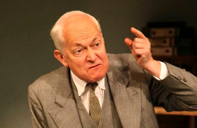 Taking Sides at The Minerva, Chichester Festival Theatre MICHAEL PENNINGTON as Wilhelm Furtwangler Taking Sides by Ronald Harwood, directed by Philip Franks at The Minerva, Chichester Festival Theatre, Oaklands Park, Chichester, West Sussex, England. July 29th, 2008 stage acting brown beige suit half length hand pointing CAP DS Dudley Smith Chichester West Sussex Great Britain Copyright: xDudleyxSmith CapitalxPicturesx