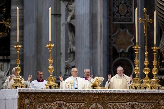 June 9, 2025, Vatican City, Italia: Pope Leo XIV presides over Holy Mass on the occasion of the Jubilee of the Holy See in Saint Peter s Basilica, Vatican City, 09 June 2025.ANSA MASSIMO PERCOSSI Vatican City Italia  - ZUMAa110 20250609_zaf_a110_013 Copyright: xMassimoxPercossix