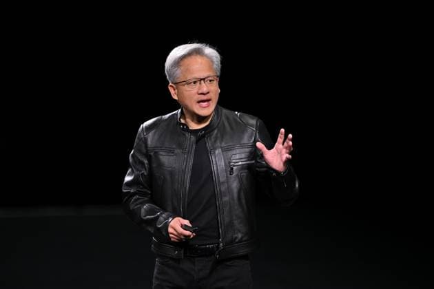The 2025 VivaTech Conference in France PARIS, FRANCE - JUNE 11: Jensen Huang, co-founder and chief executive officer of Nvidia makes a speech during the Nvidia GTC at the 2025 VivaTech conference in Paris, France, on June 11, 2025. Mustafa Yalcin Anadolu Paris France. Editorial use only. Please get in touch for any other usage.  Copyright: x2025xAnadoluxMustafaxYalcinx