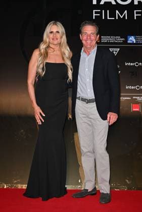 Taormina, 71st Taormina Film Festival 2025 - Day 2, Red Carpet. In the photo: Dennis Quaid, Tiziana Rocca  Copyright: xManuelexMangiarottix xipa-agency.netx xMangiarottix xD avanzox IPA_Agency_IPA58941505