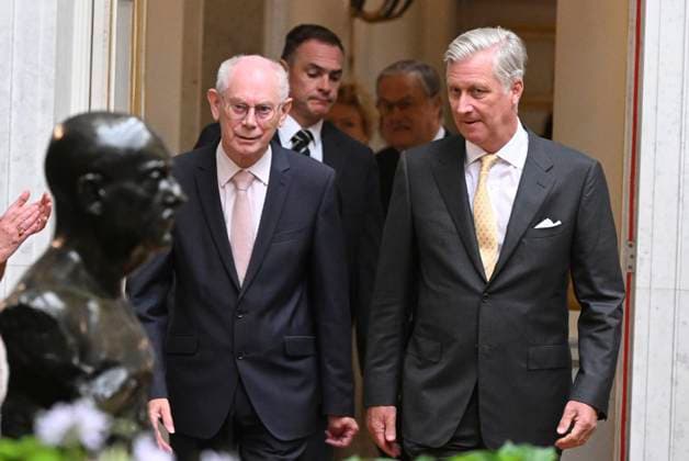 Presentation Of The 2025 Francqui Prize BRUSSELS, BELGIUM - JUNE 12 : King Philippe and , Count Herman Van Rompuy (President of the Francqui Foundation) presents the Francqui 2025 Prize in Human Sciences at the Palais des Académies in Brussels..on June 12, 2025 in Brussels, Belgium, 12 06 2025 Brussels Belgium  Copyright: xBertxVanxDenxBrouckex
