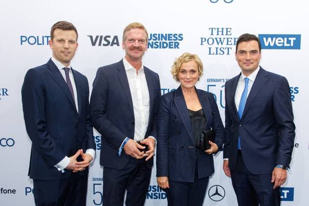 Award - The Power List - Germany s Top 50 Moritz Seyffart, Gordon Repinski, Caren Miosga und Jan Philipp Burgard bei The Power List - Germany s Top 50 im Restaurant Sphere im Fernsehturm am 05.06.2025 in Berlin Copyright: xEventpressxKochanx