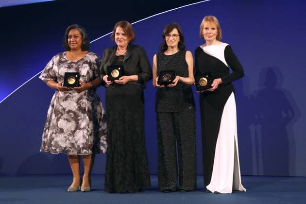 Presentation of the LOréal UNESCO International Award for Women in Science at UNESCO, Paris Winner for Africa and the Arab States Professor Priscilla Baker, Analytical Chemistry Winner for Europe Professor Claudia Felser, Condensed Matter Physics Winner for Latin America and the Caribbean Professor Maria Teresa Dova, Particle and Field Physics and Laureate for North America Professor Barbara Finlayson Pitts, Environmental Sciences International LOréal UNESCO for Women in Science Awards Ceremony at UNESCO in Paris, France on June 12, 2025 Bertrand Rindoff Bestimage Ceremony of the LOréal UNESCO for Women in Science Awards Ceremony at UNESCO in Paris, France on June 12, 2025 Paris France  Copyright: xBERTRANDxRINDOFFxPETROFFx xBESTIMAGExBERTRANDxRINDOFFxPETROFFx xBESTIMAGEx