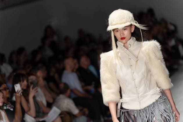 June 13, 2025, London, England, United Kingdom: The BA Fashion students from the University of Westminster are presenting their annual graduate show this evening in London. The event opens at 18:30 at Ambika P3, featuring runway presentations that highlight the final-term collections crafted by undergraduates in their final year. Attendees can expect a diverse display of menswear and womenswear, textile innovation, tailoring and experimental design, reflecting each studentÃ¢â‚¬â ¢s creative identity and technical proficiency. The show aims to mark the culmination of years of academic and practical training, offering observers insight into the next generation of designers entering the industry. London United Kingdom - ZUMAp242 20250613_zip_p242_013 Copyright: xJoaoxDanielxPereirax