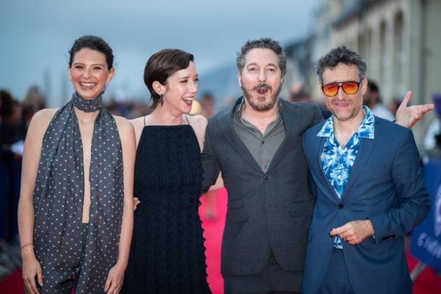 Cabourg Award Ceremony Red Carpet Josephine Japy, Sara Giraudeau, Guillaume Gallienne and Mathieu Demy attending the awards ceremony red carpet as part of the 39th Cabourg Film Festival in Cabourg, France on June 13, 2025. Photo by Aurore Marechal ABACAPRESS.COM Cabourg France  Copyright: xMarechalxAurore ABACAx